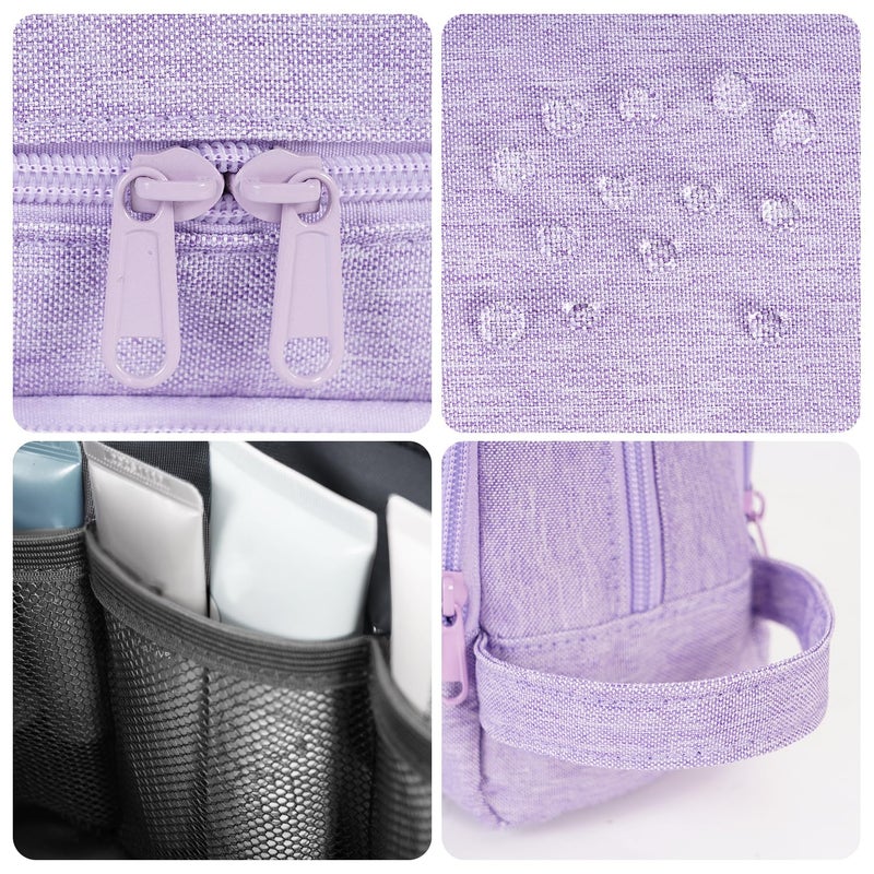 WANDF Toiletry Bag for Men Hanging Dopp Kit Water Resistant Shaving Bag Small Toiletry Bag for Traveling (Denim Pure Purple) - Image 4